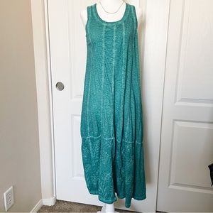Soft Surroundings teal sleeveless midi dress